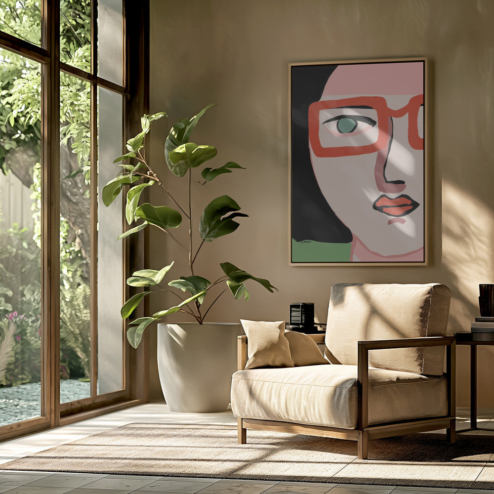 Lady with red glasses | Poster