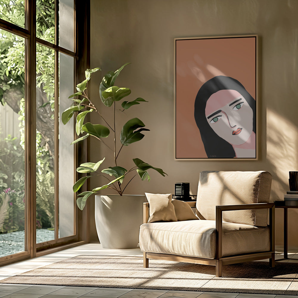 Lady peaking | Poster