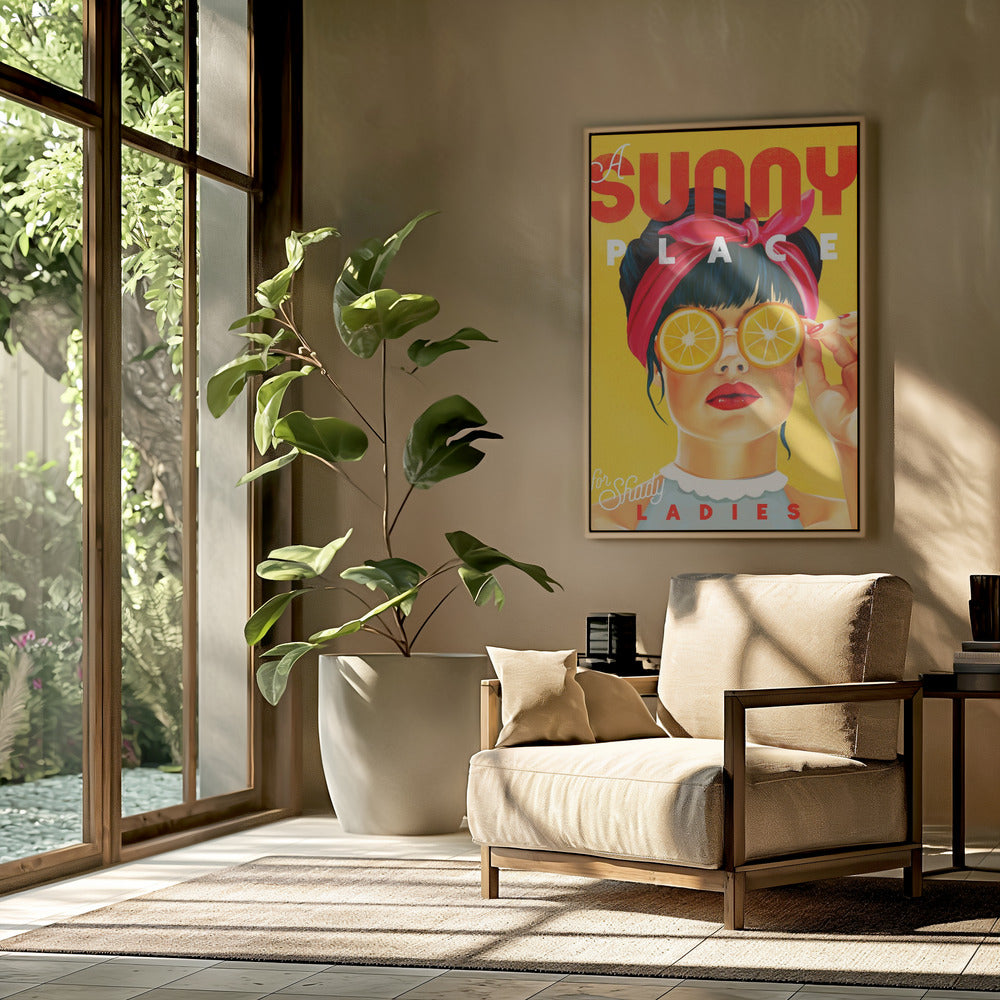 A Sunny Place For Shady Ladies Orange Pinup Art | Poster