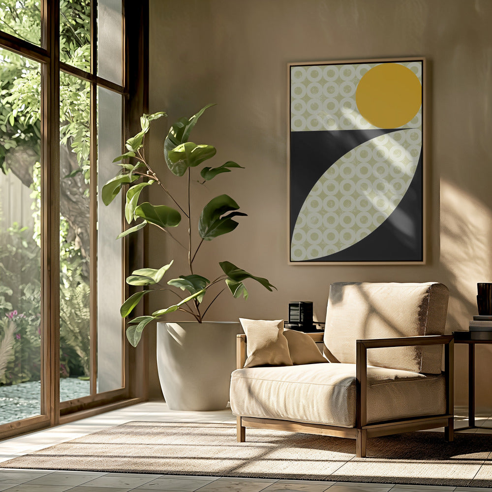 Geometric Shapes with a Bold Yellow Circle | Poster
