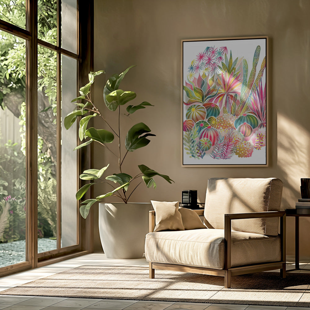 Flowering Succulent And Cacti Garden | Poster