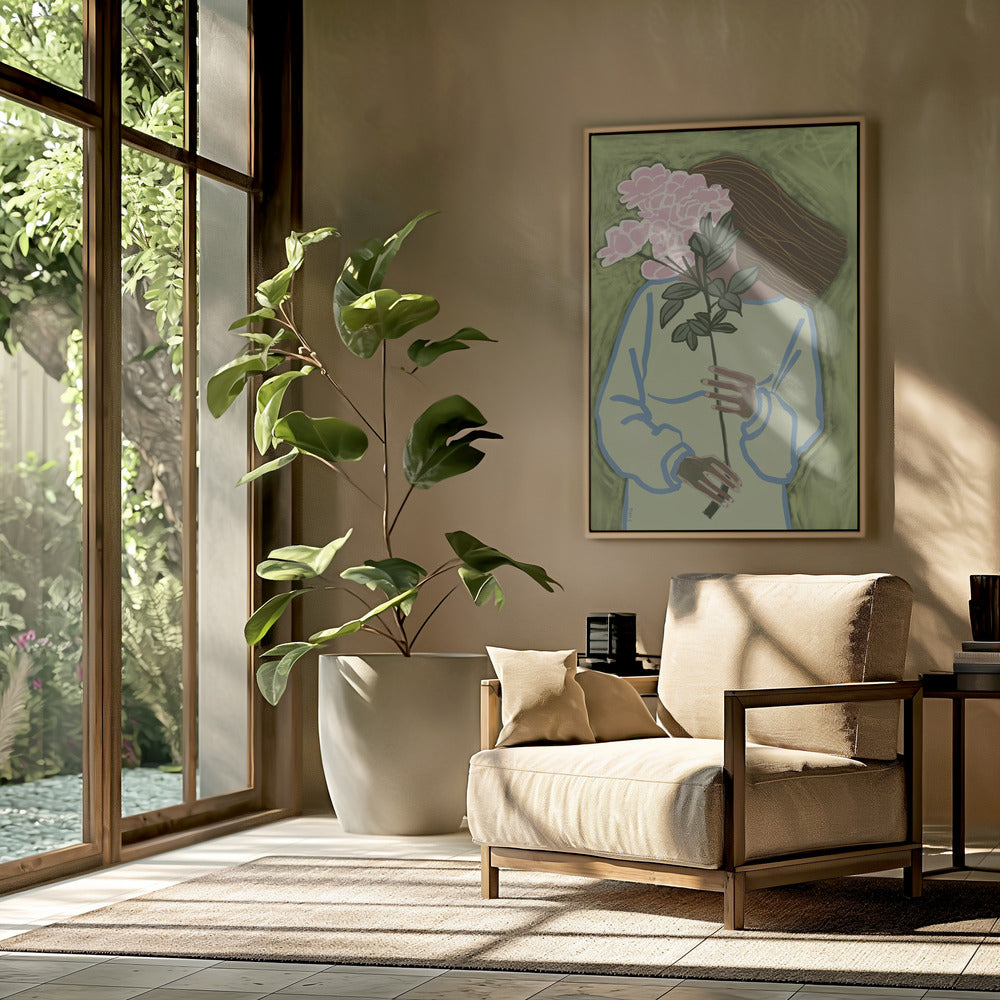 Lady with flowers | Poster