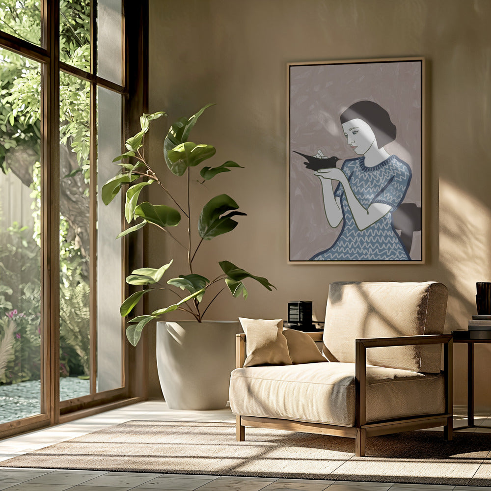 Bird lady sitting | Poster