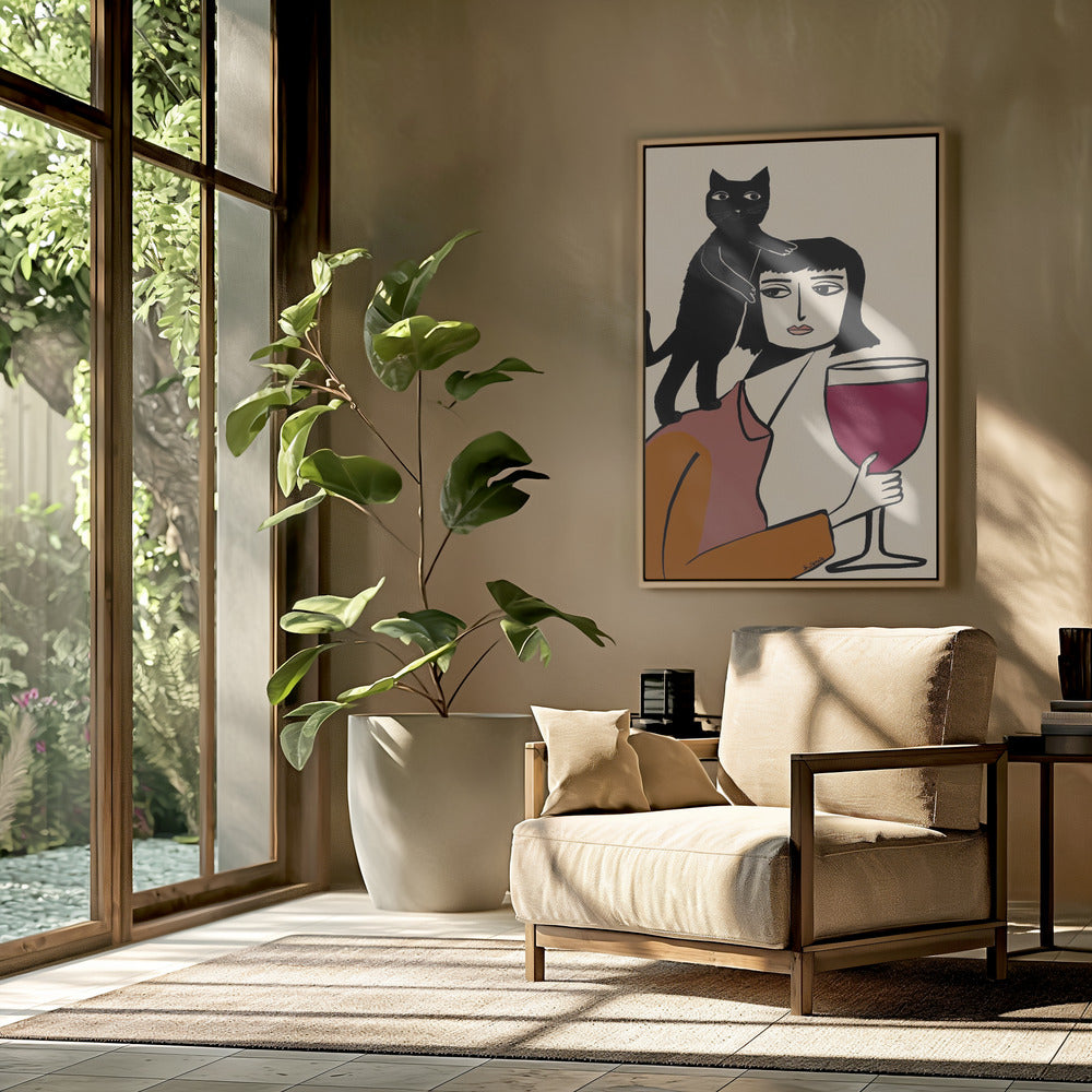 Wine and cat lover | Poster