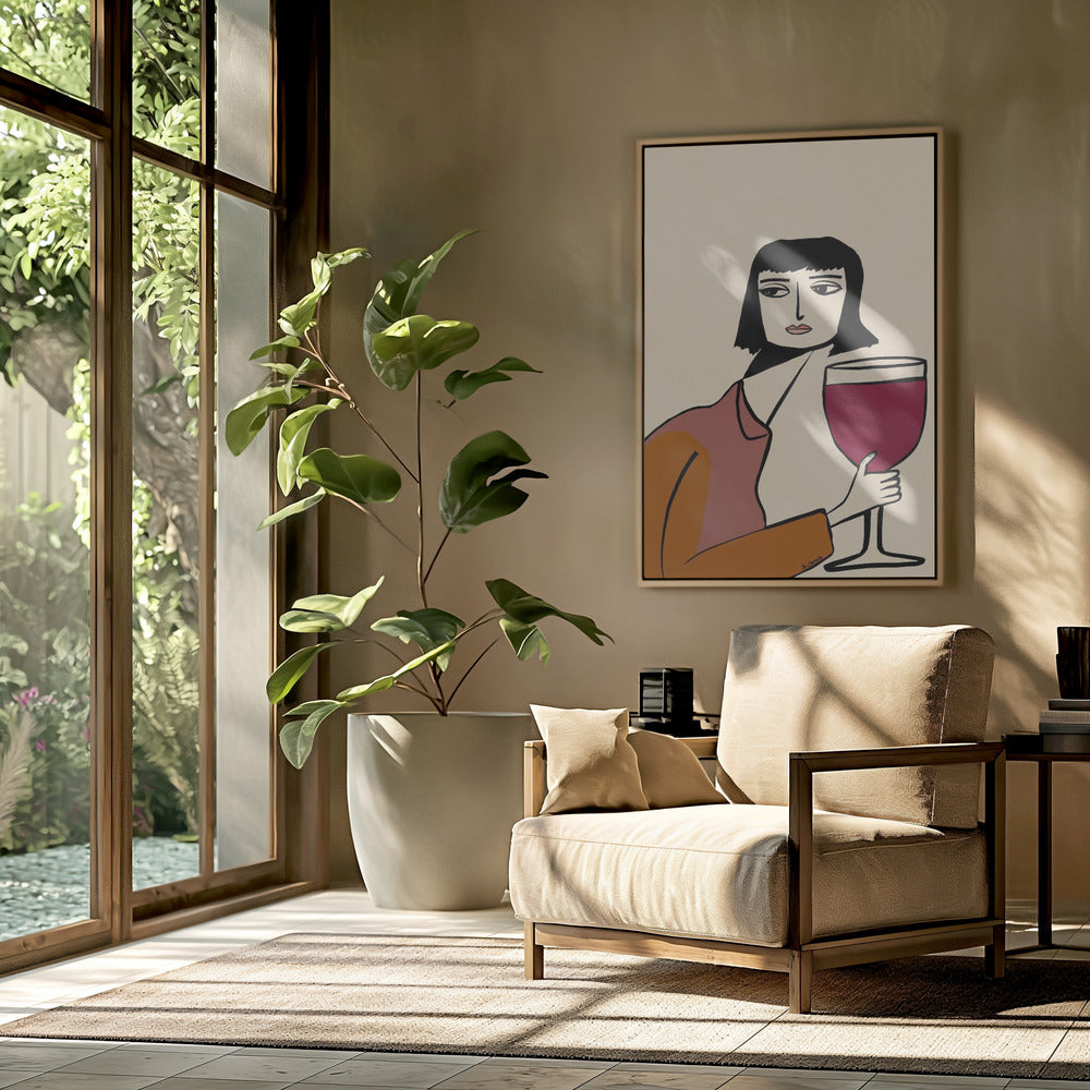 Ladying drinking wine | Poster