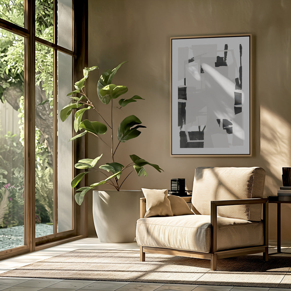 Black and White Abstract Composition No.6 | Poster