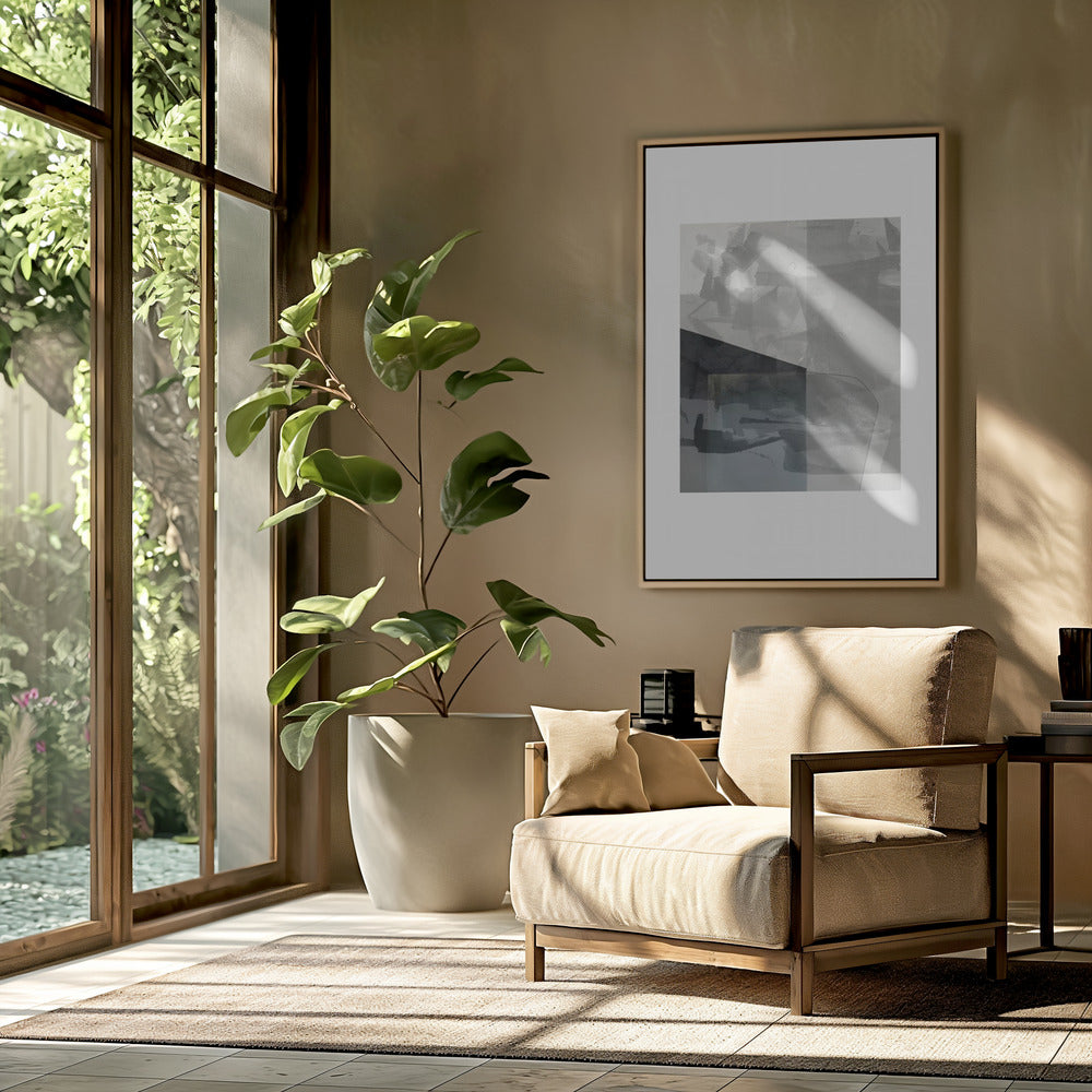 Abstract Monochrome Wash 1 | Poster