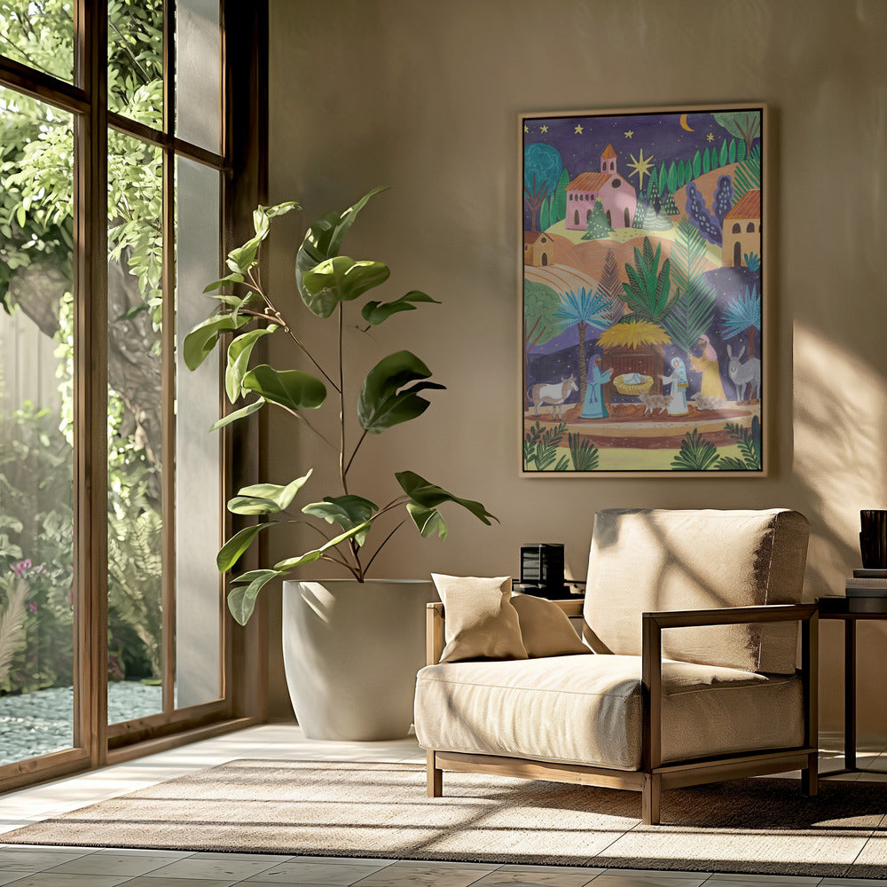 Nativity Scene starry night | Poster