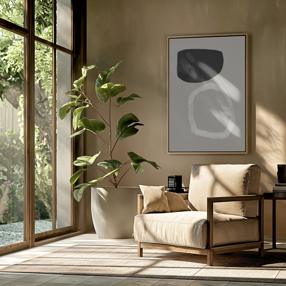 Abstract Painting With Two Bold Geometric Shapes | Poster