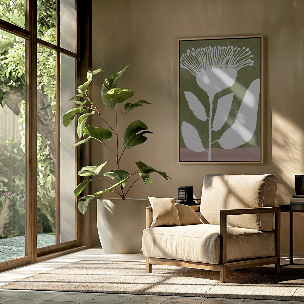 Botanical Design Of A Flower Against | Poster