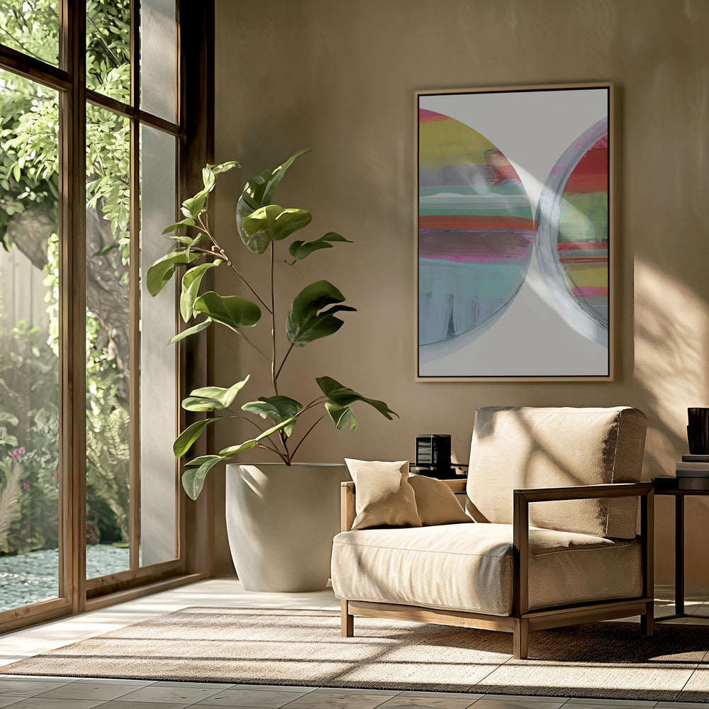 Abstract Stripes &amp; Circles No 2 | Poster