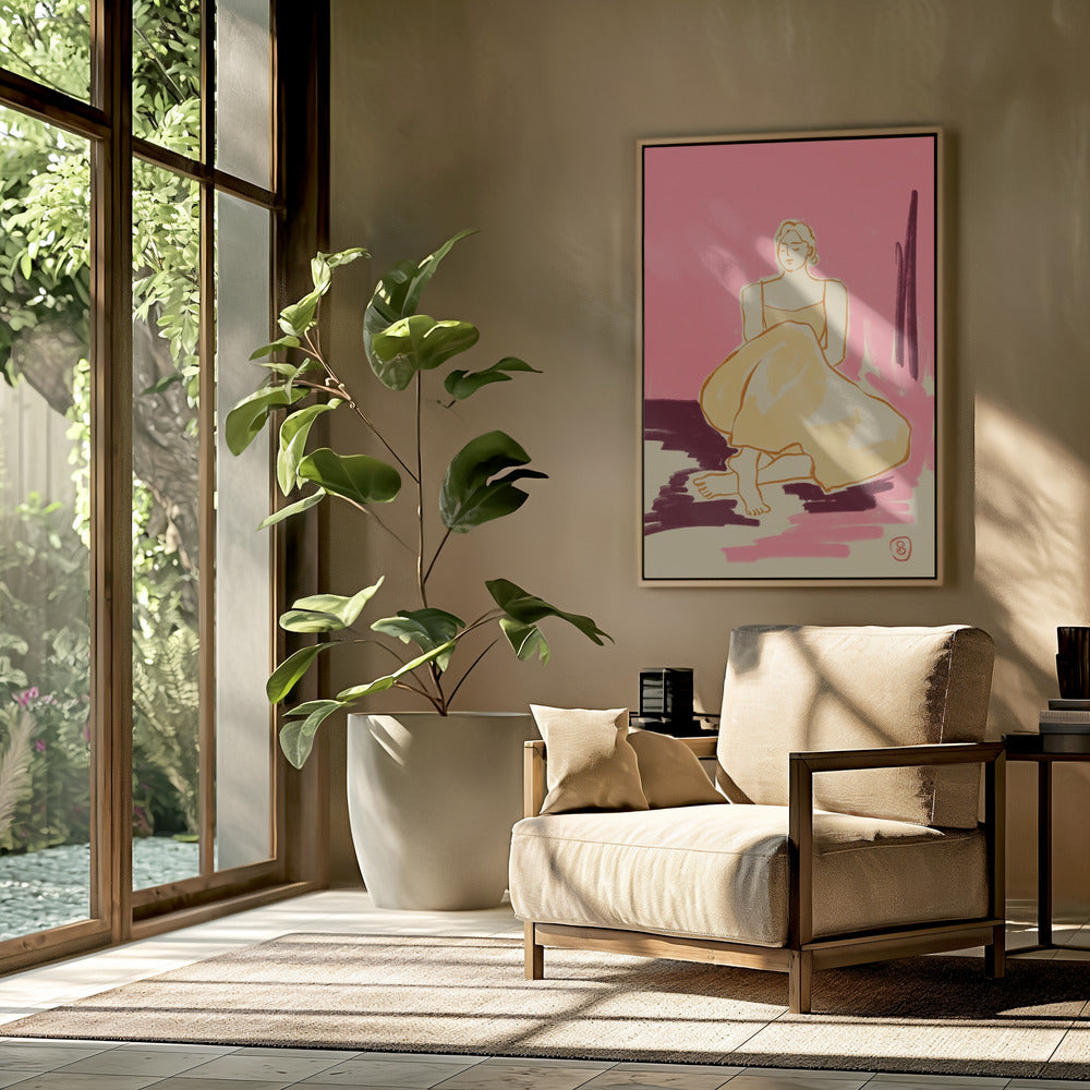 Seated Figure In A Flowing Dress | Poster