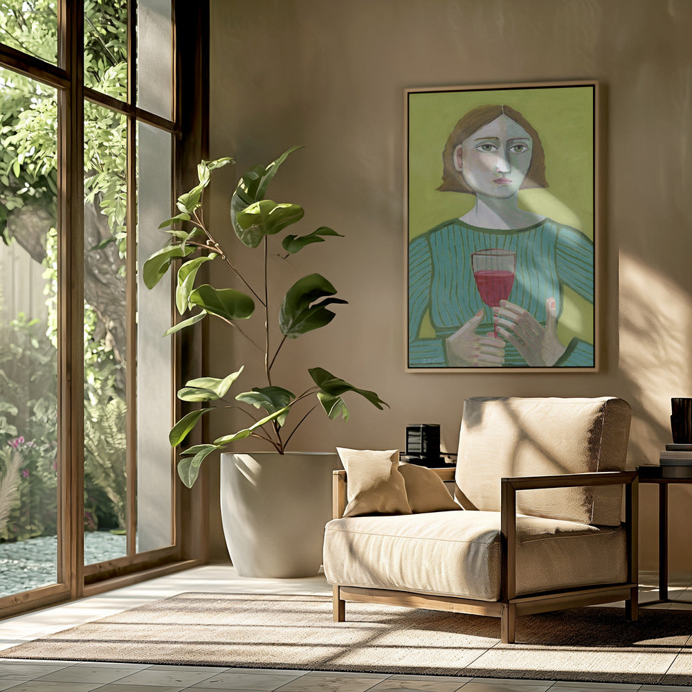 Lady with Red Wine | Poster