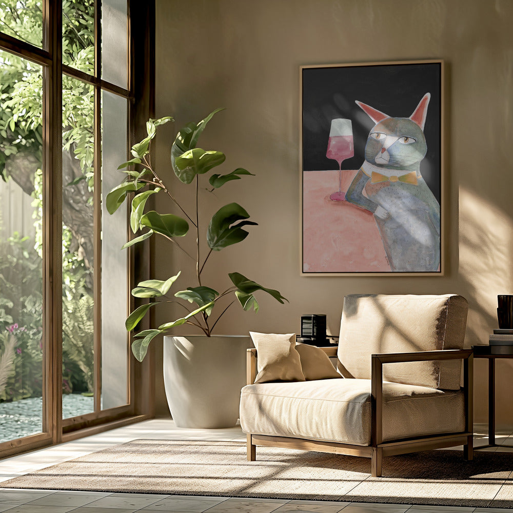 Bar Cat with Bow Tie | Poster