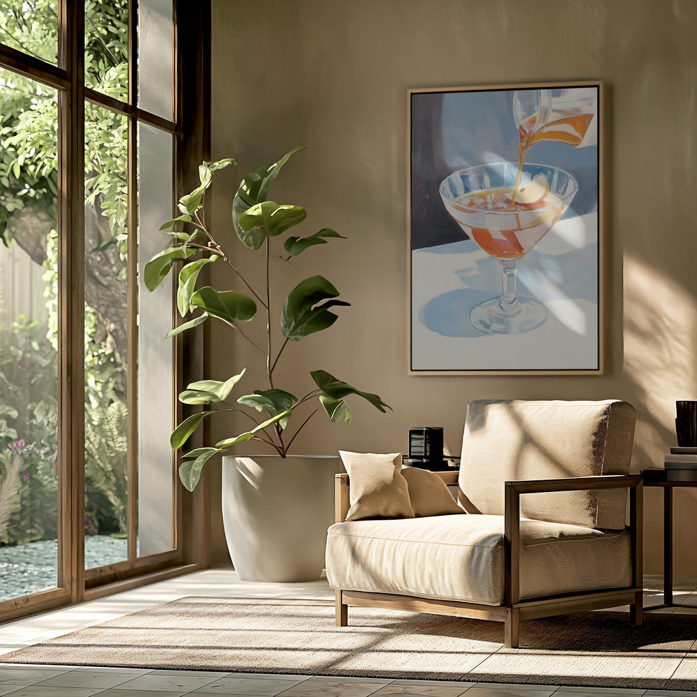 Pouring Lemon Tea into a Glass | Poster