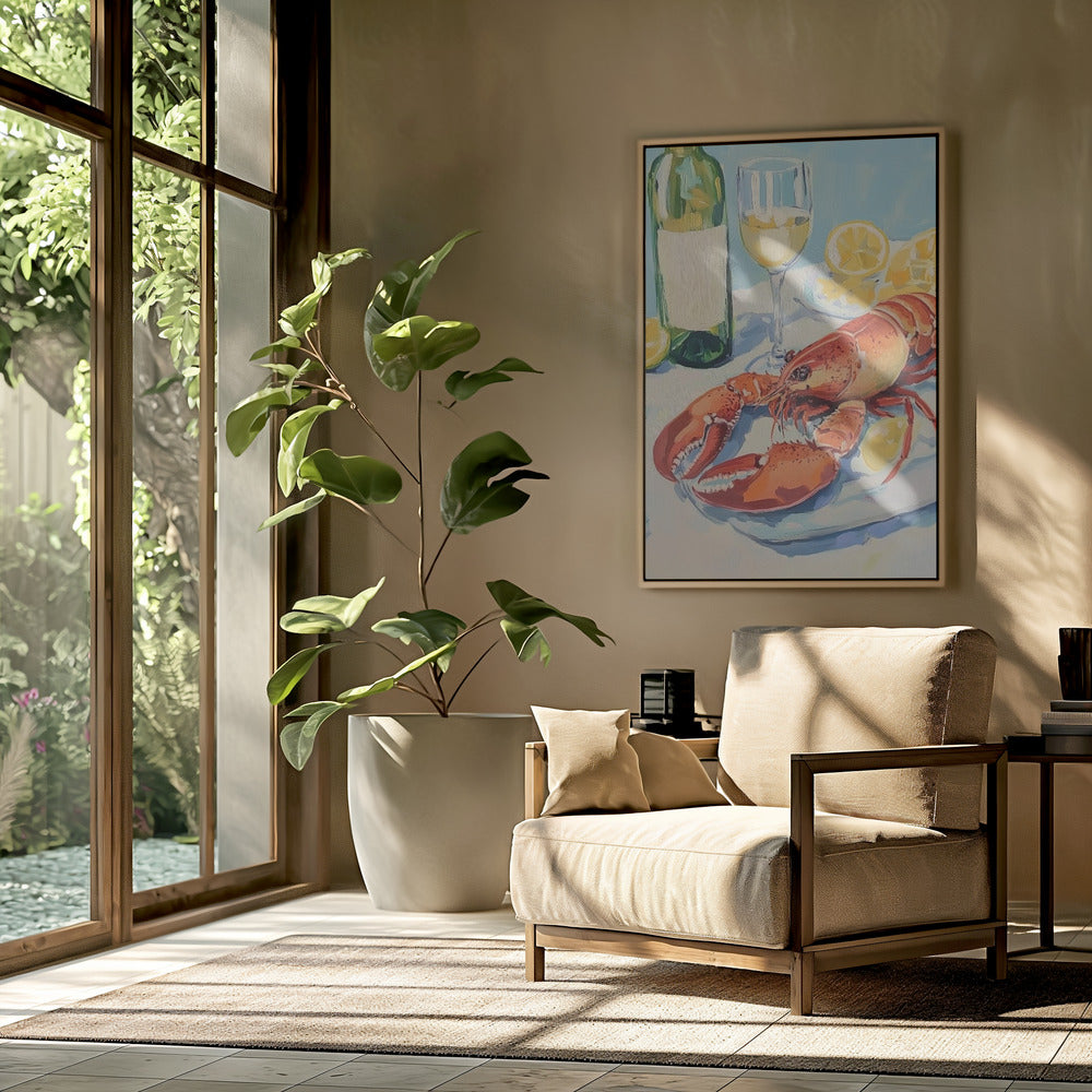 Lobster and Wine Still Life | Poster