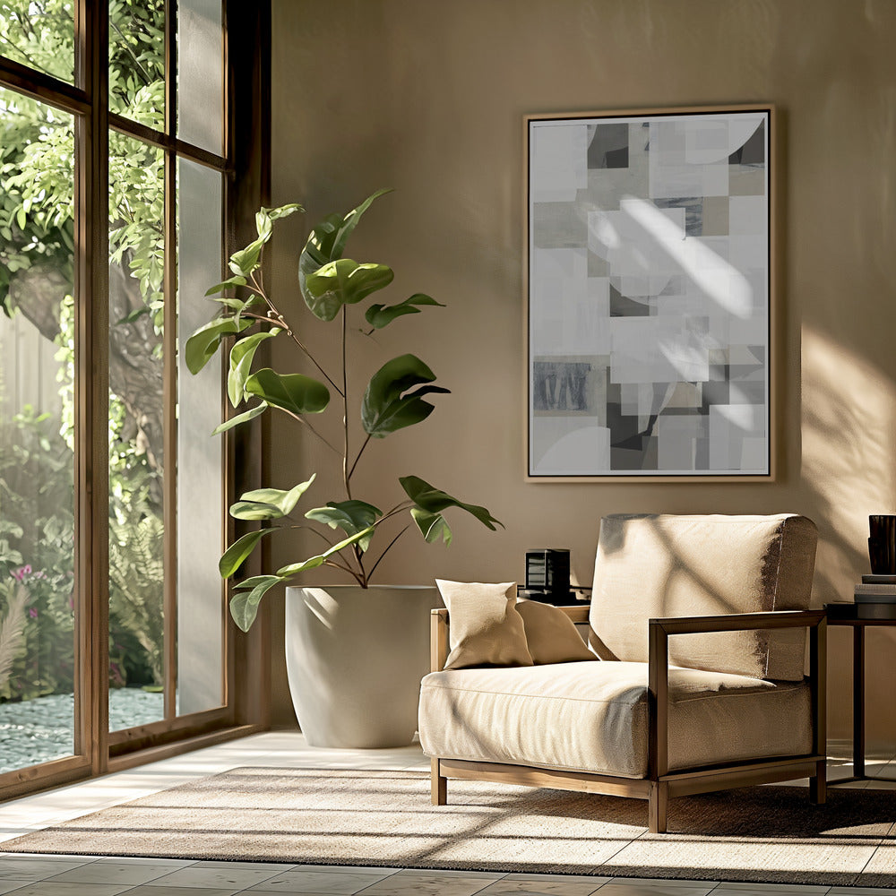 Abstract Mocha Black White Composition No. 3 | Poster