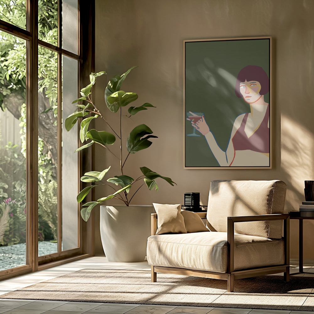 Lady with cocktail martini | Poster