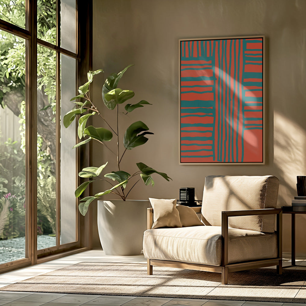Turquoise &amp; Coral Abstraction 4 | Poster