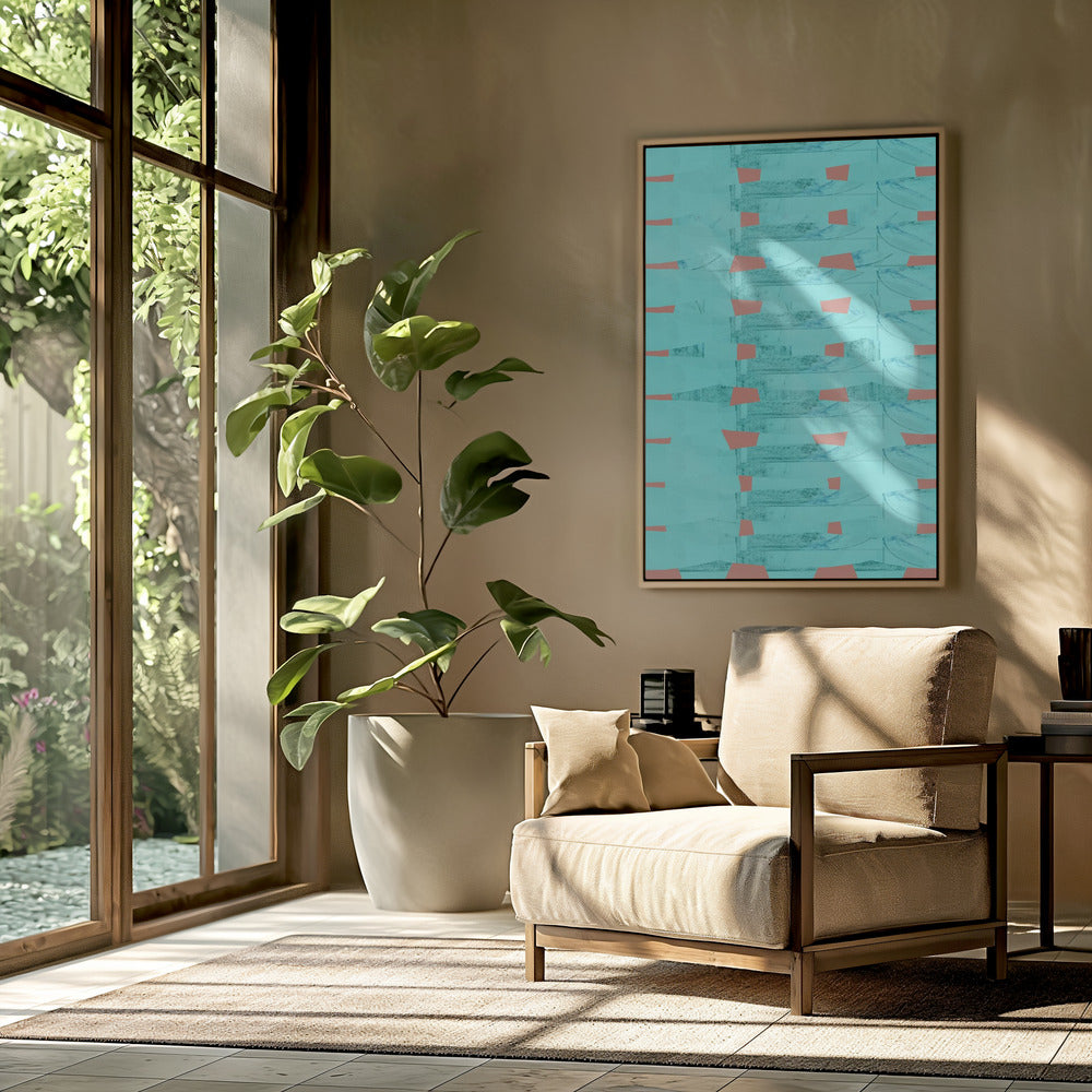 Turquoise &amp; Coral Abstraction 8 | Poster