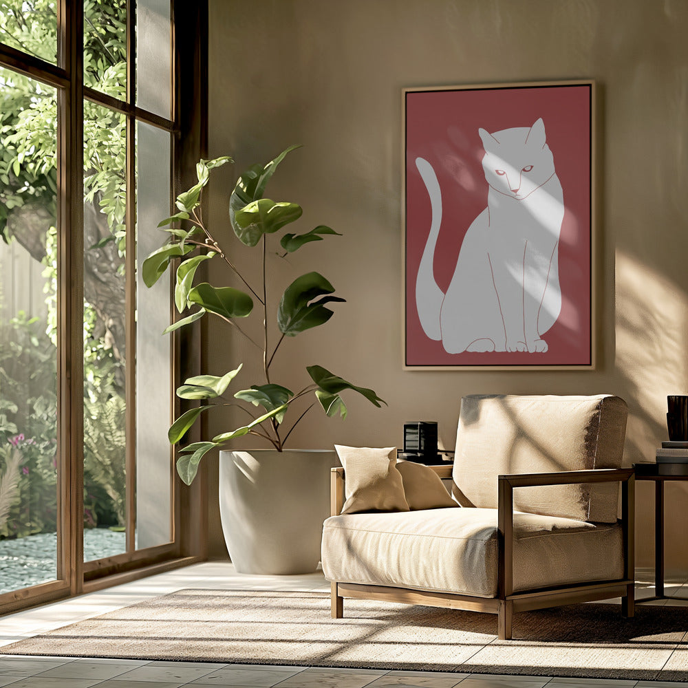 White and red cat | Poster