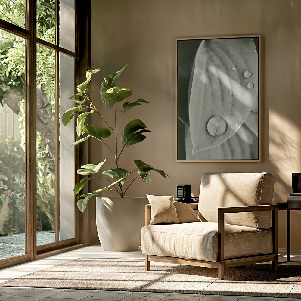 Dew on Leaf Elegance | Poster