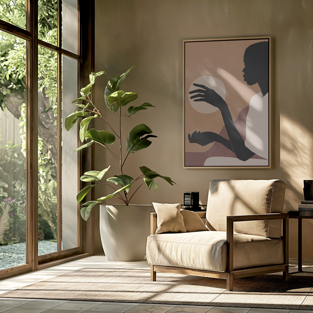 Minimal Abstract Art Sunset Girl | Poster