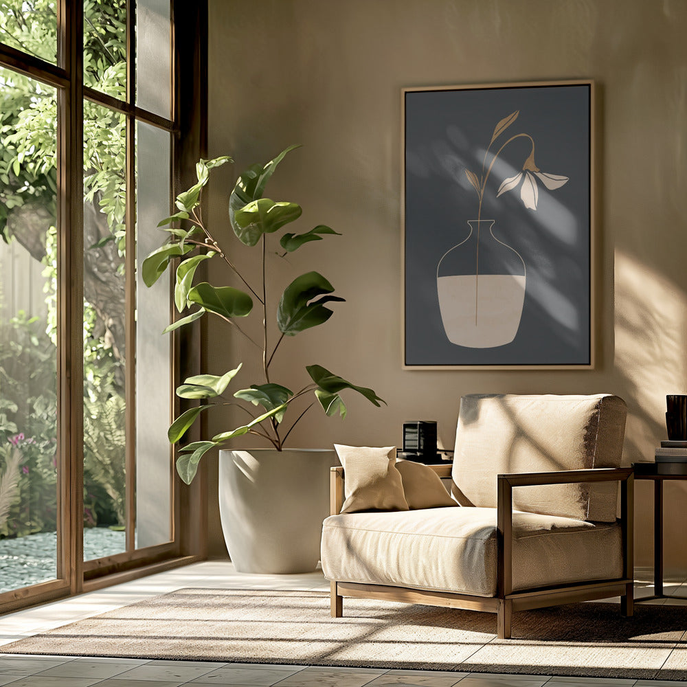 Minimal Abstract Art Vase Flower | Poster