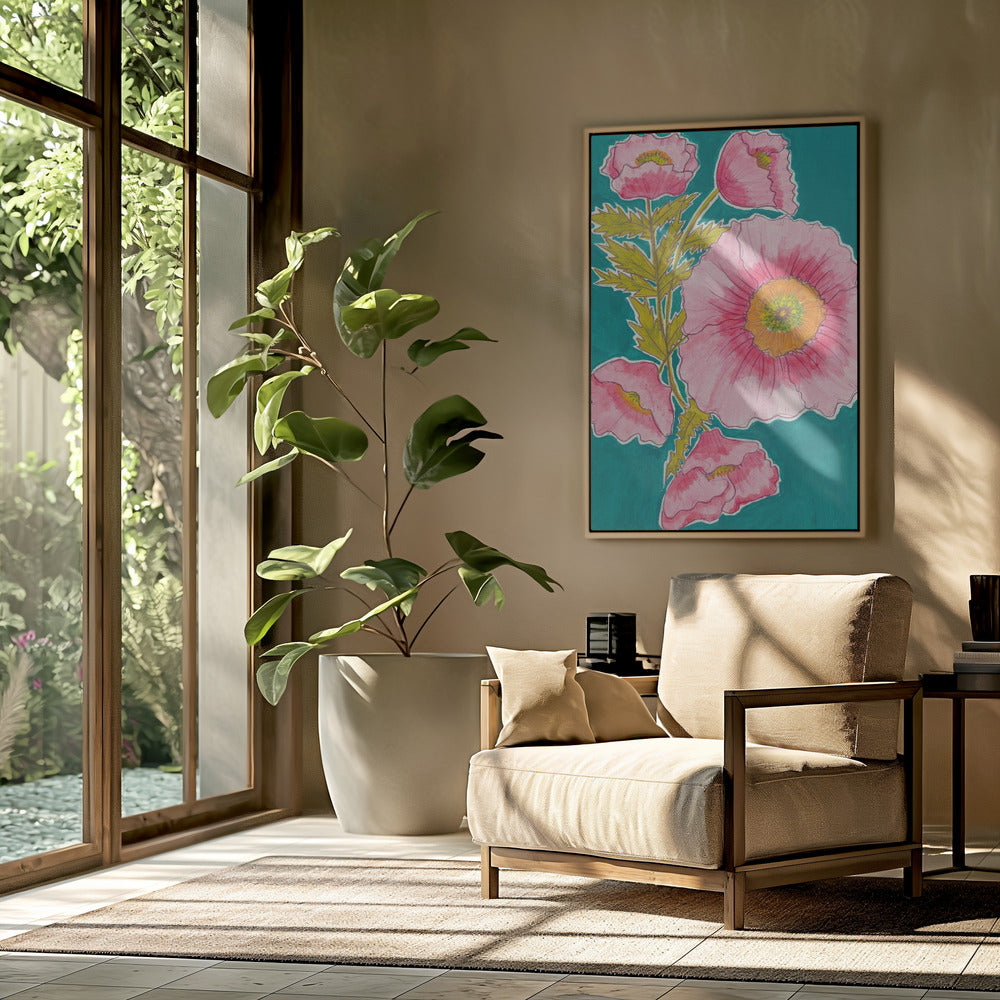 Watercolor Floral in Pink and Green by Alyssa Hamilton Art | Poster