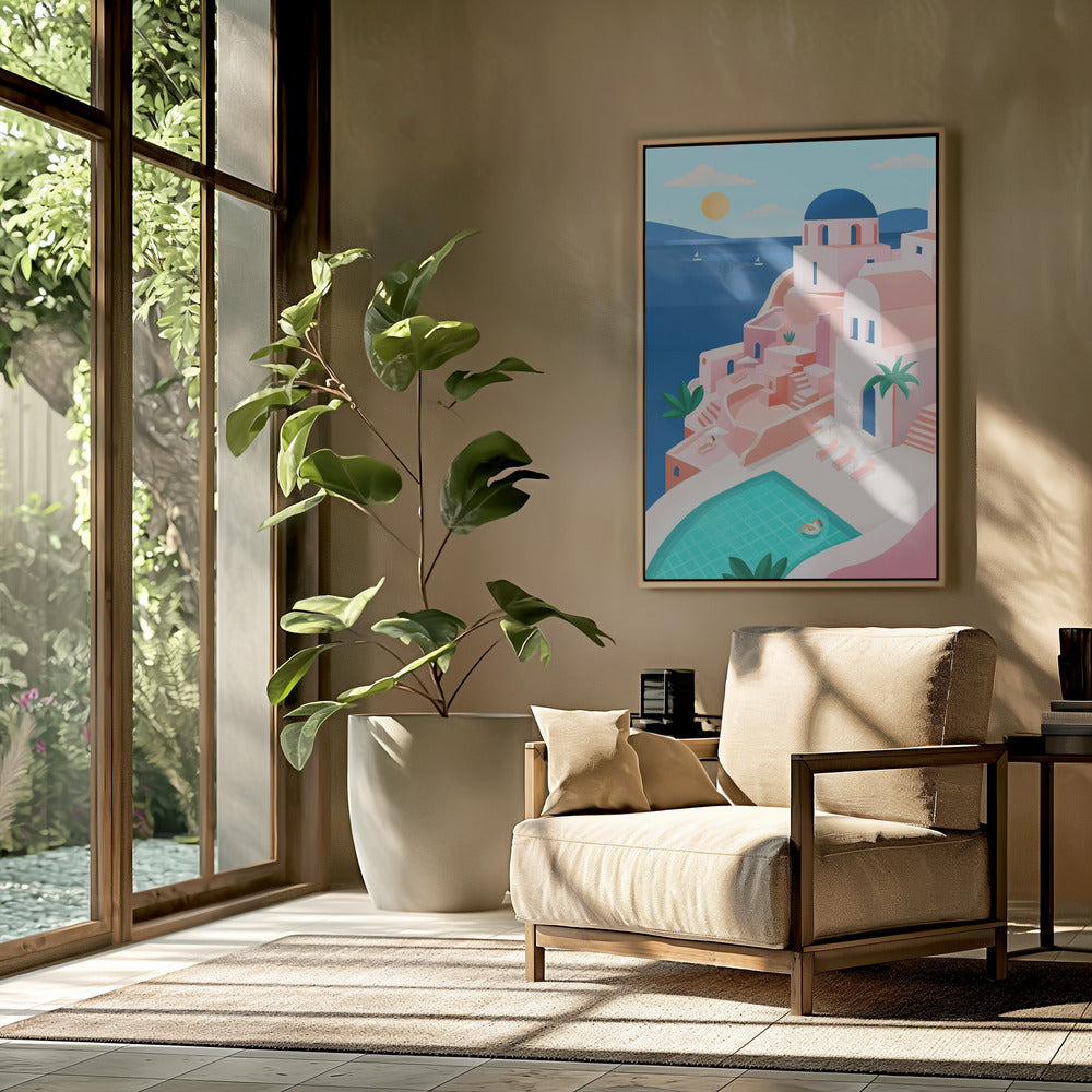 Tranquil Mediterranean Coastal Scene | Poster