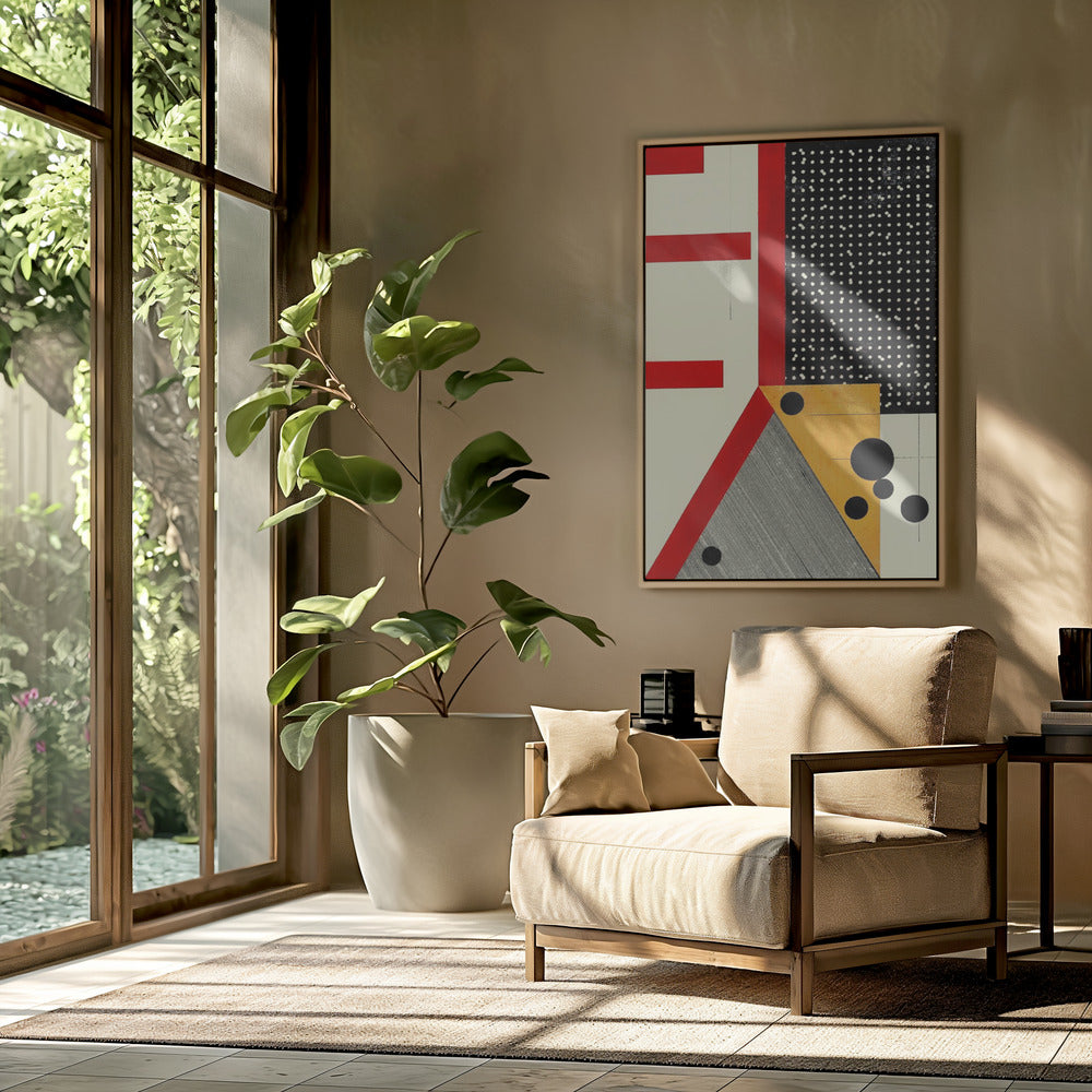 Bold Red Lines and Black Dots | Poster