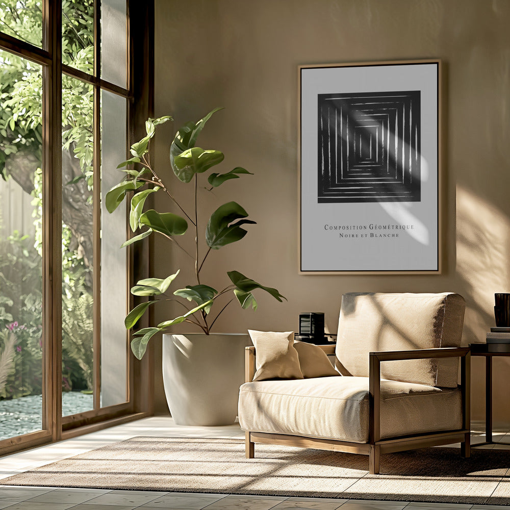 Composition GÃ©omÃ©trique Noire et Blanche | Poster