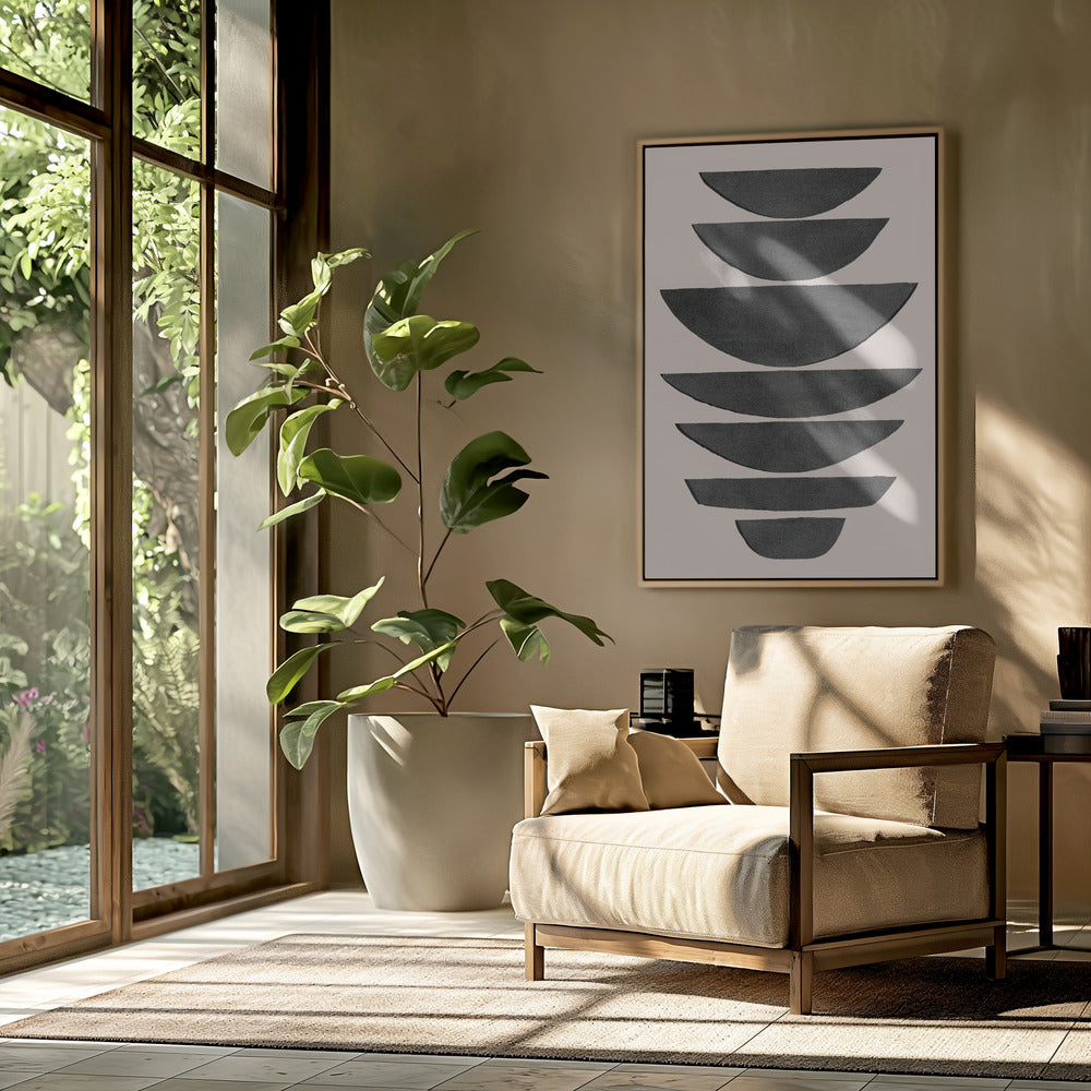 Stacked Black Semi Circles | Poster