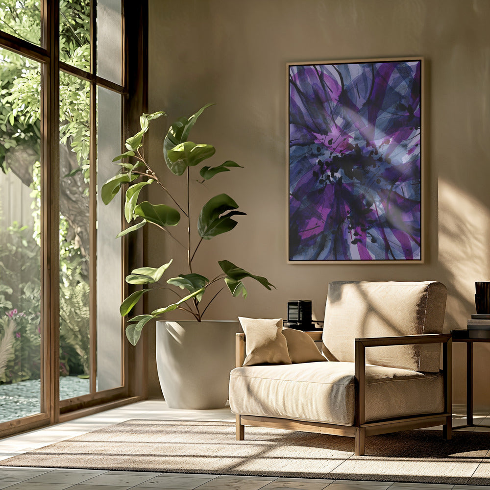 Dynamic Purple And Black Brushstrokes | Poster