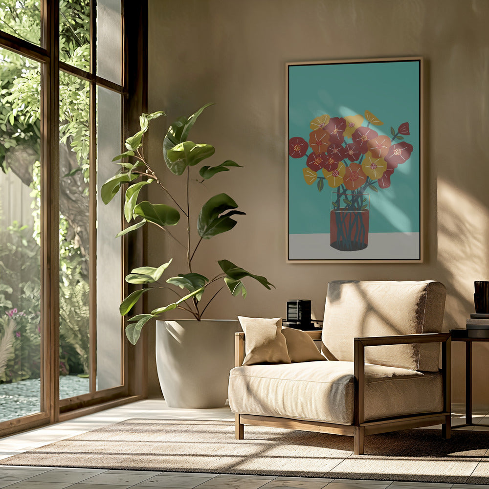 Floral flowers in vase | Poster