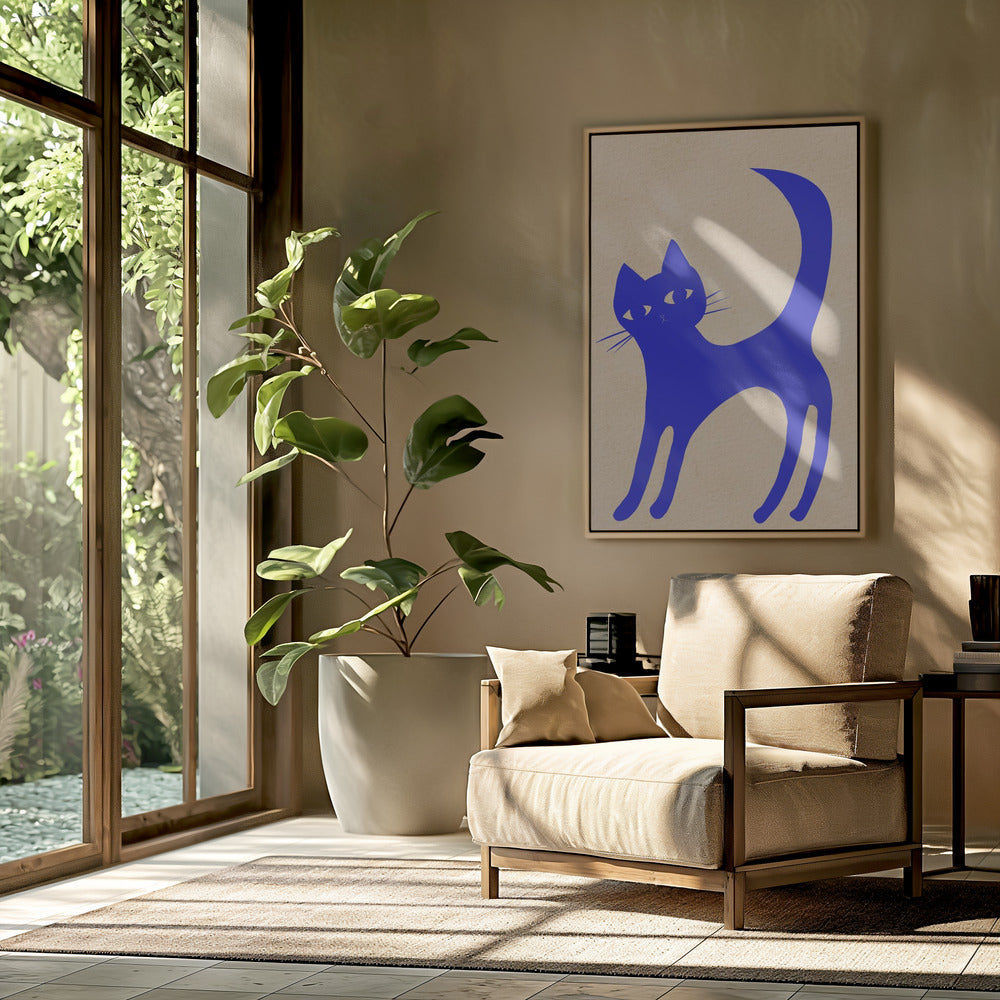 Luminous BLUE cat | Poster