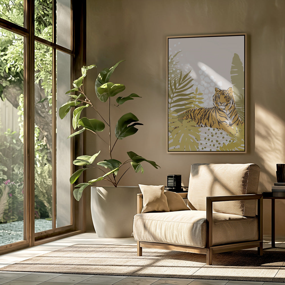 Tiger Laying Down By Cats and Dotz  30 X 42 Inches | Poster