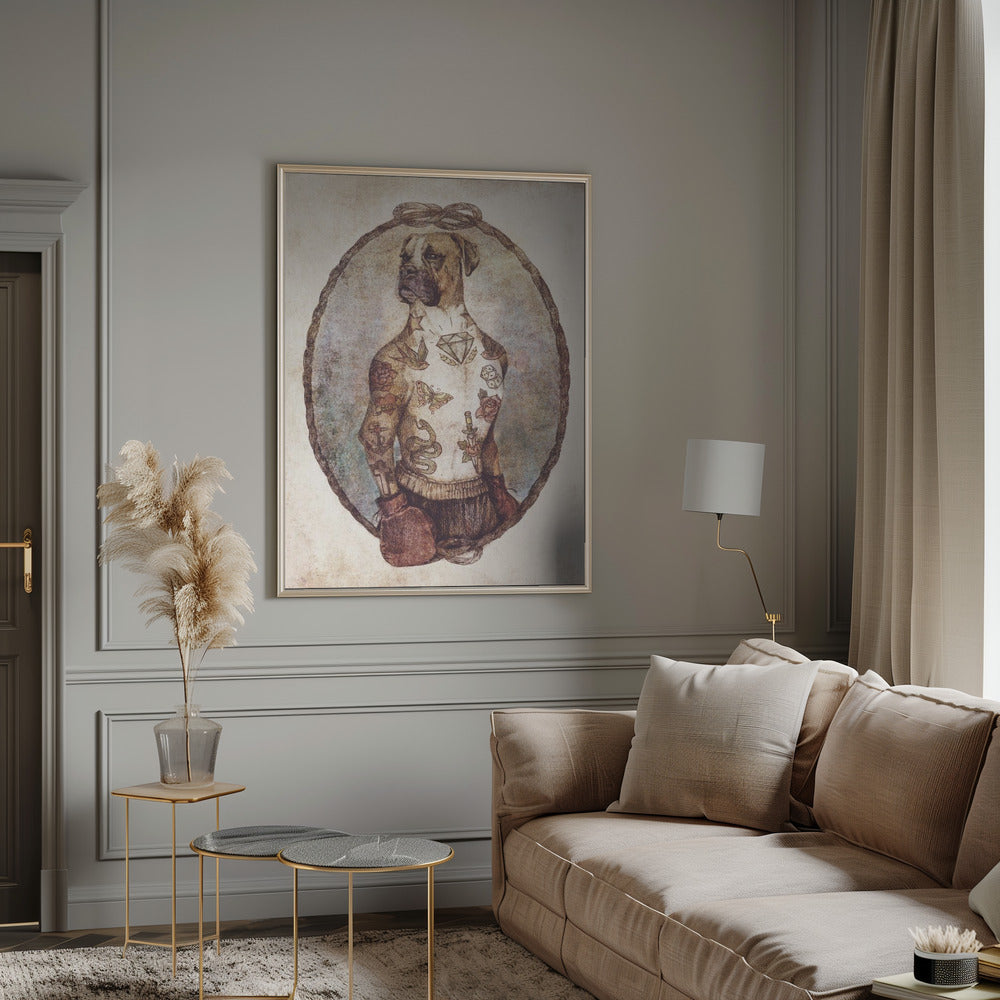 Tattooed Boxer Pup | Poster