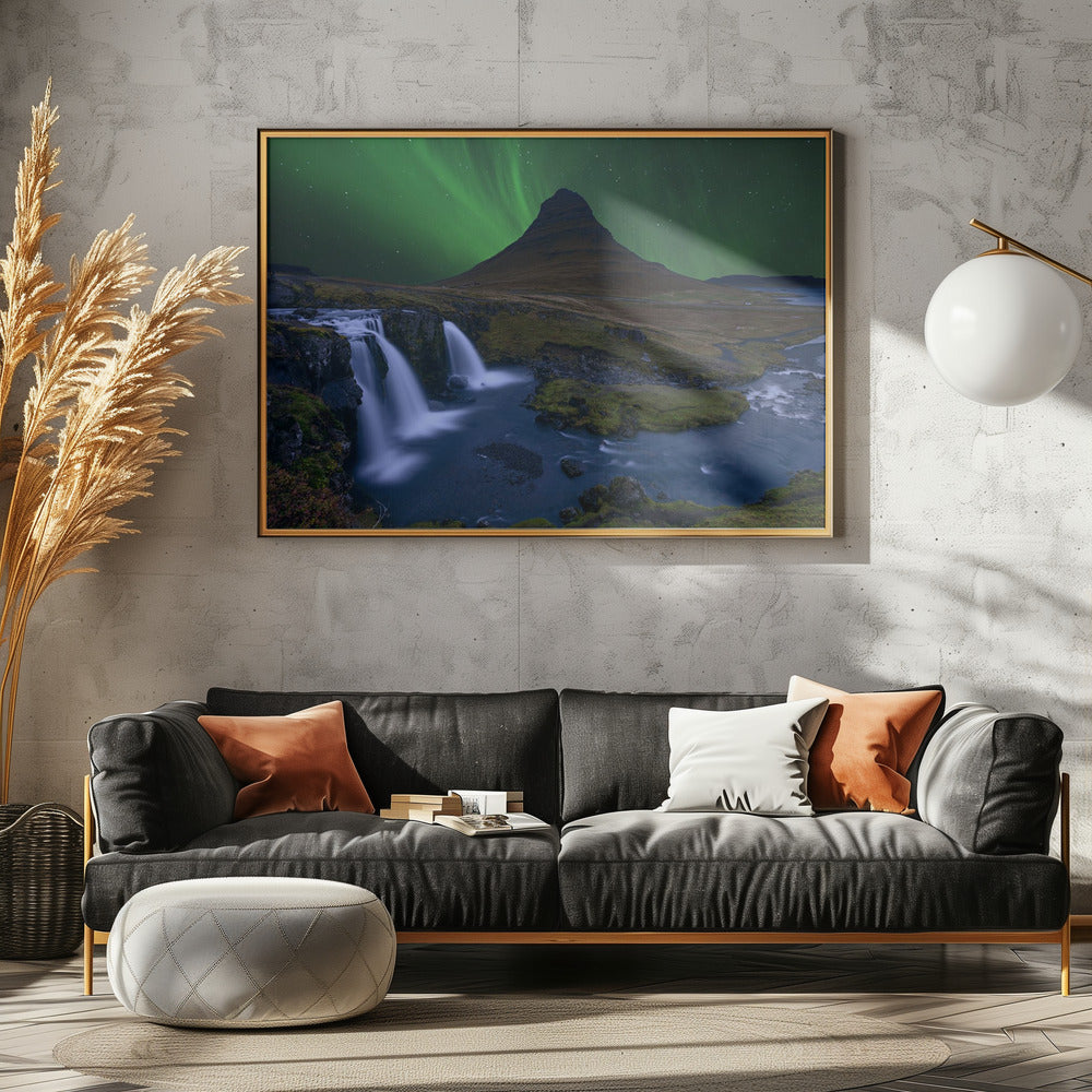 Kirkjufell...   Under a boreal green sky | Poster