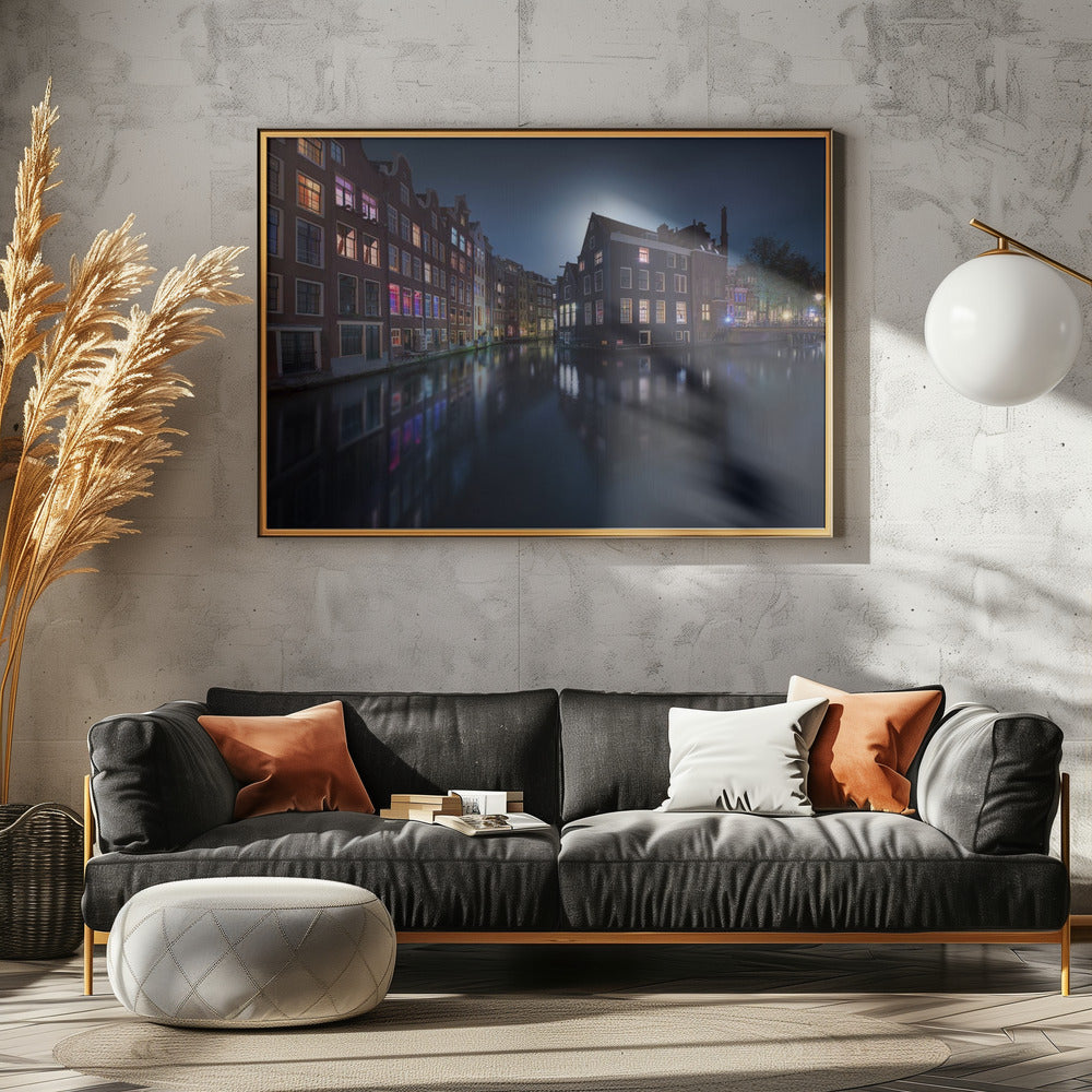 Moonlight over Amsterdam | Canvas