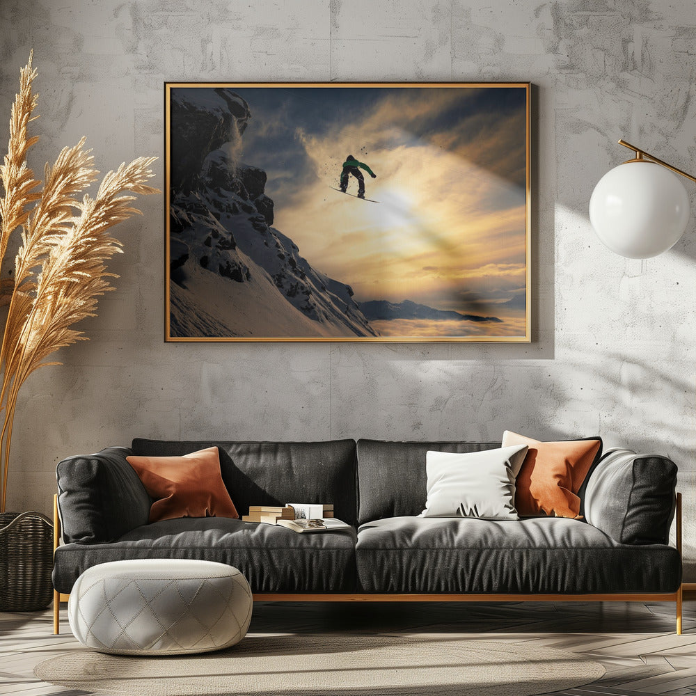 Sunset Snowboarding | Poster