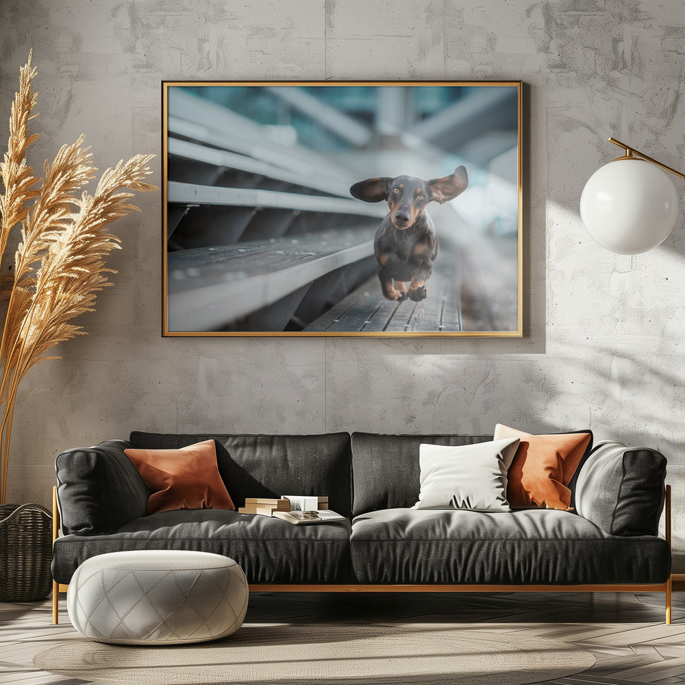 Ein kleiner Hund lÃ¤uft durch die Welt.... | Canvas