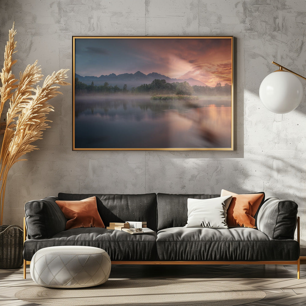 Daybreak by the lake | Canvas