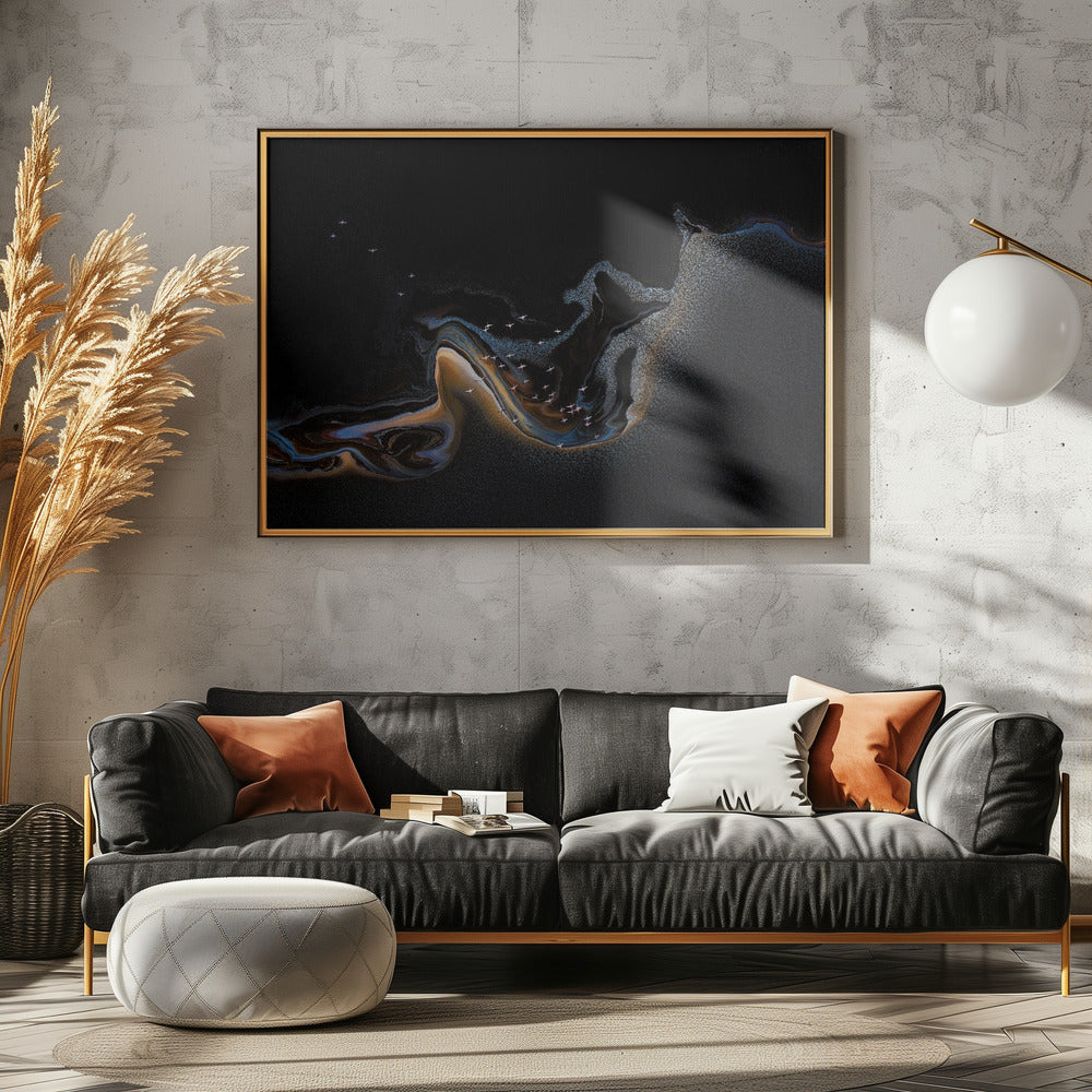 Flamingo over lake | Canvas