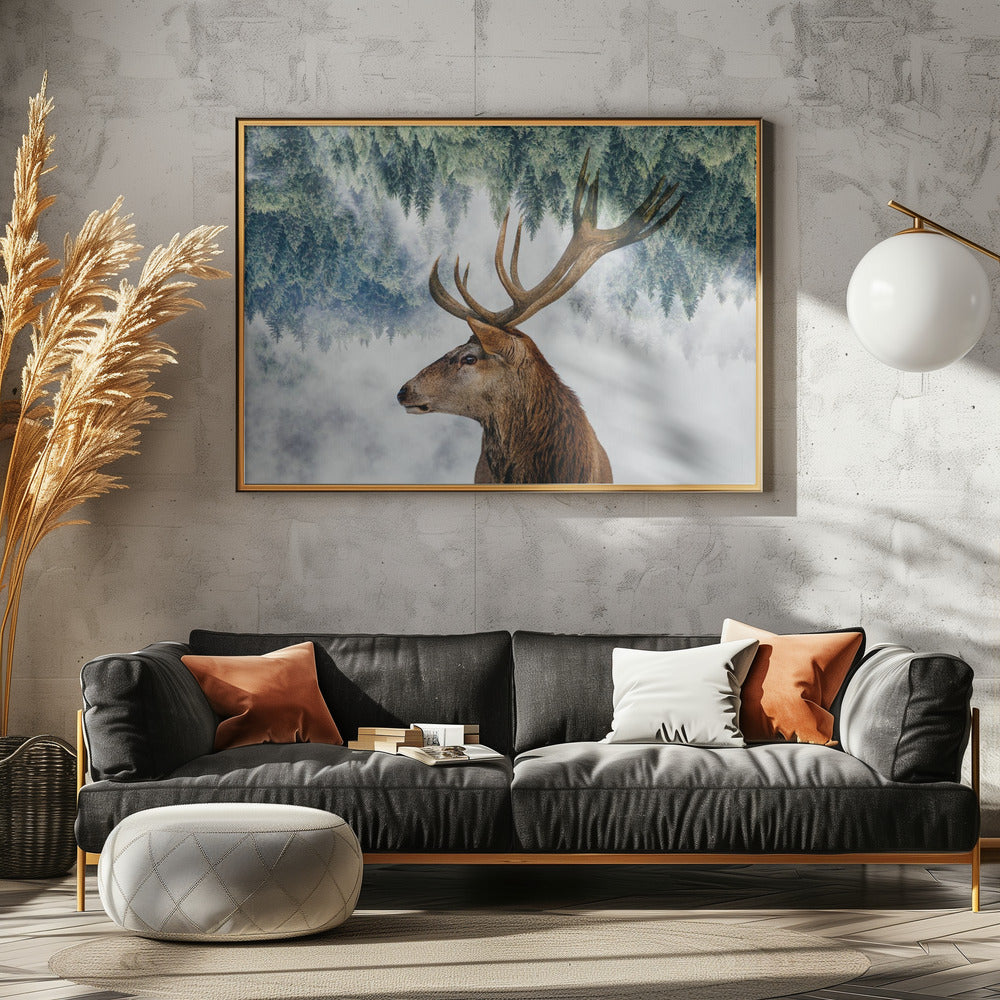 The Deer and the woods | Canvas
