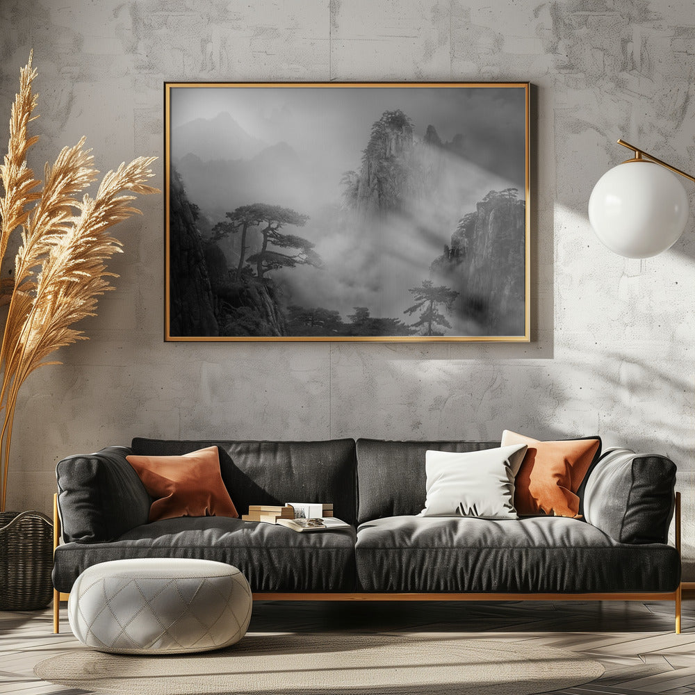 Huang Shan In The Fog | Poster