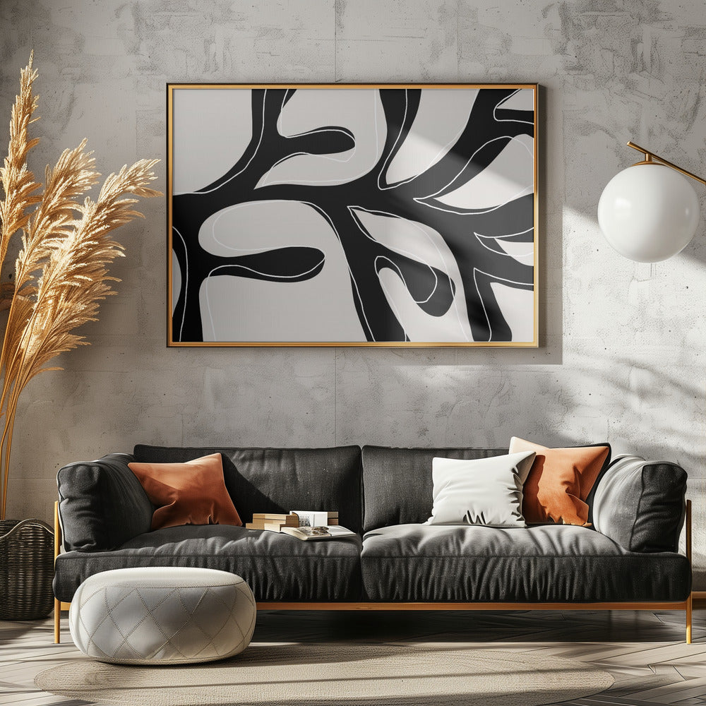 Abstract Twig Black and White | Canvas