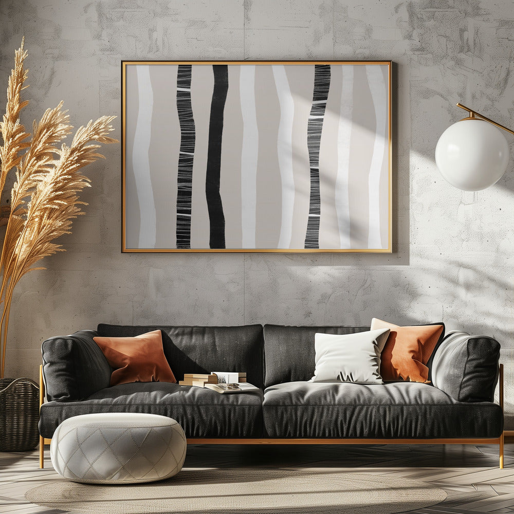 vertical Black And White Stripes | Canvas