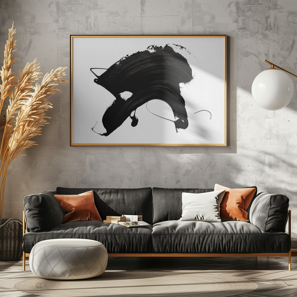 Black Abstract Stroke | Canvas