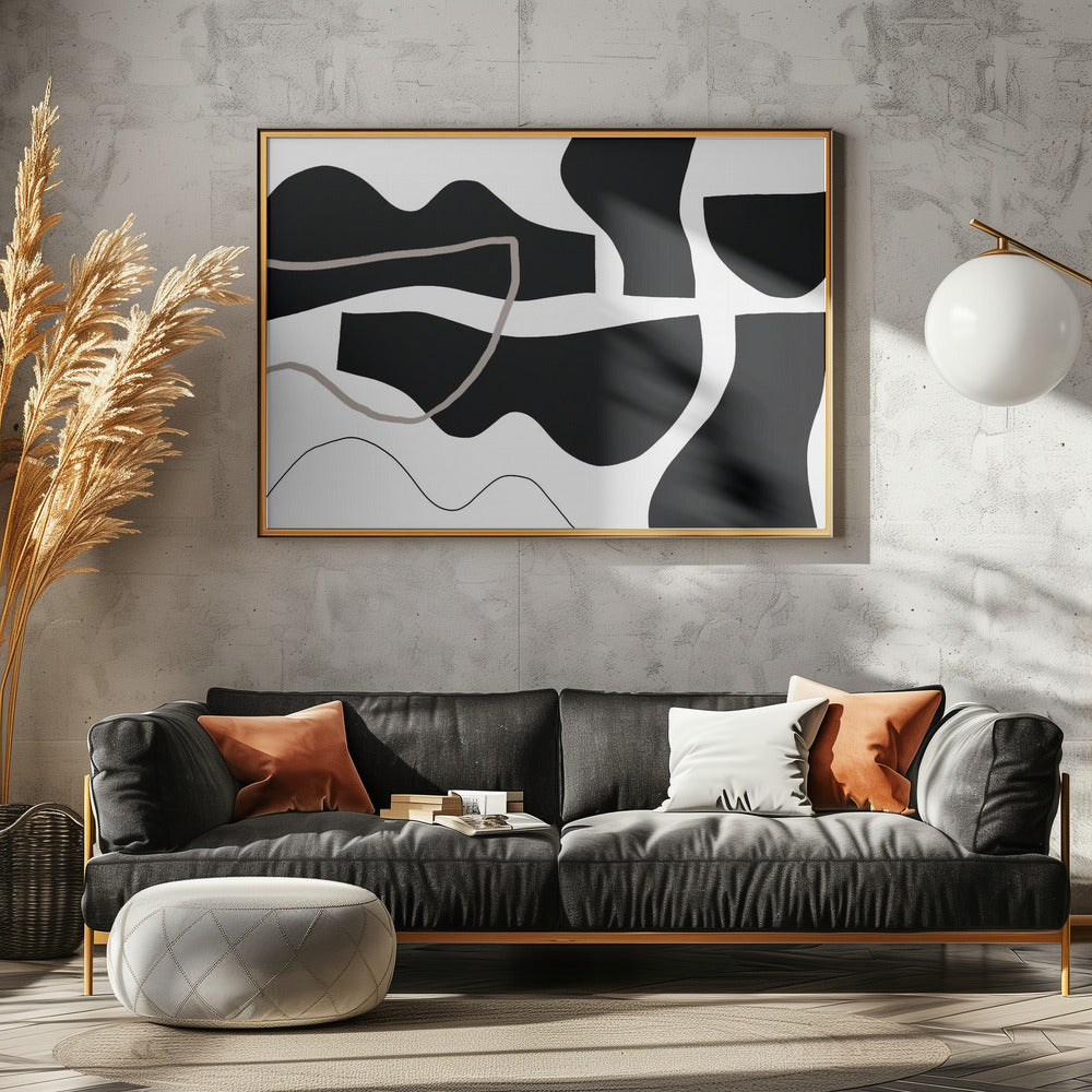 Black Shapes On A  White Background | Canvas